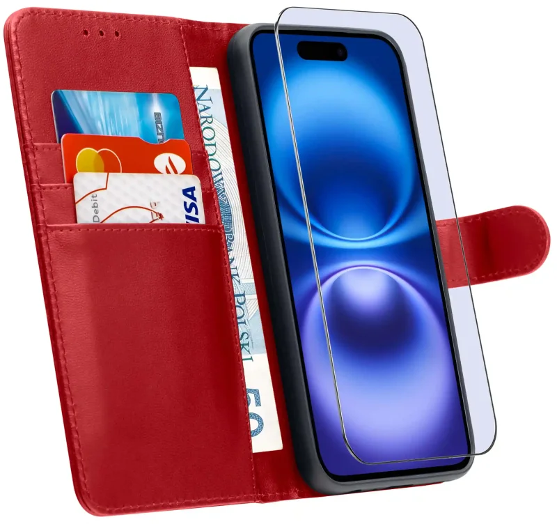 etui-do-iphone-16-czerwone-magnetyczne-z-klapka-ze-szklem