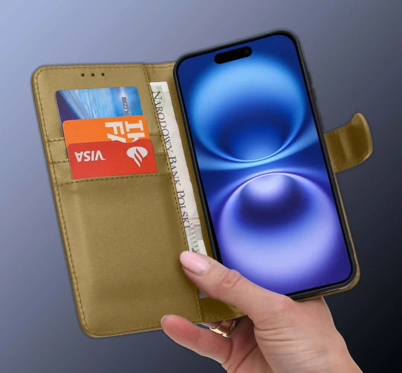 etui-do-iphone-16-zlote-magnetyczne-z-klapka-ze-szklem