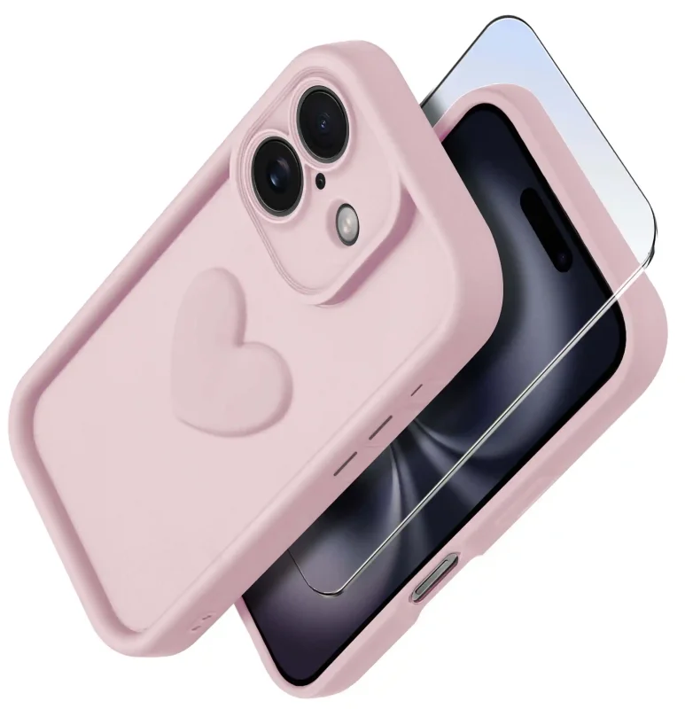 etui-do-iphone-16-silikonowe-serce-jasnorozowe-ze-szklem