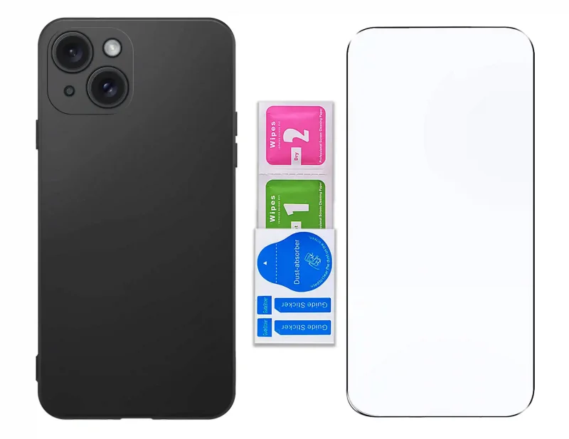 etui-do-iphone-15-czarne-matowe-z-zestawem-2-szkiel