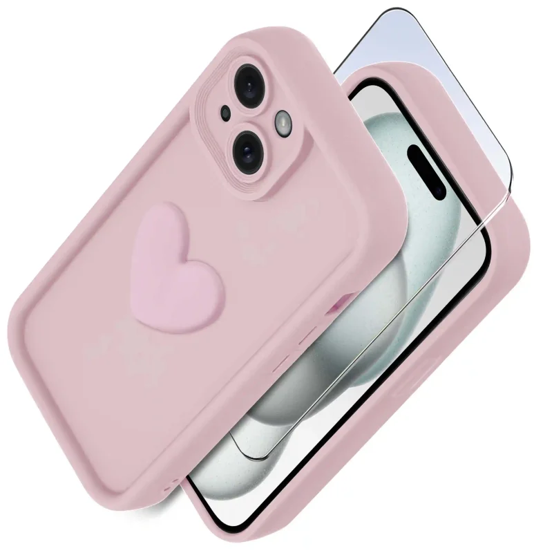 etui-do-iphone-15-silikonowe-serce-jasnorozowe-ze-szklem