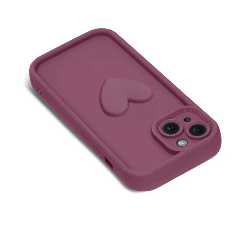 etui-do-iphone-15-silikonowe-serce-burgundowe-ze-szklem