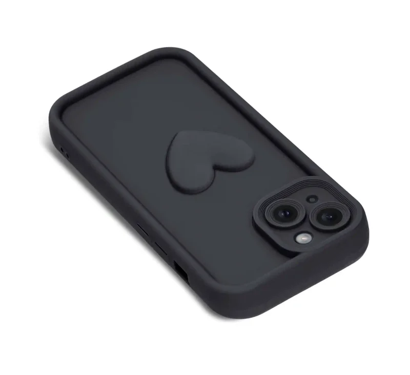 etui-do-iphone-15-silikonowe-serce-czarne-ze-szklem