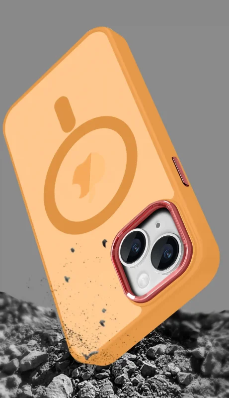 etui-do-iphone-15-magsafe-matowe-pomaranczowe-ze-szklem