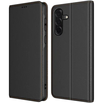 Etui do Samsung Galaxy A36 / A37 5G skórzane zamykane czarne ze szkłem