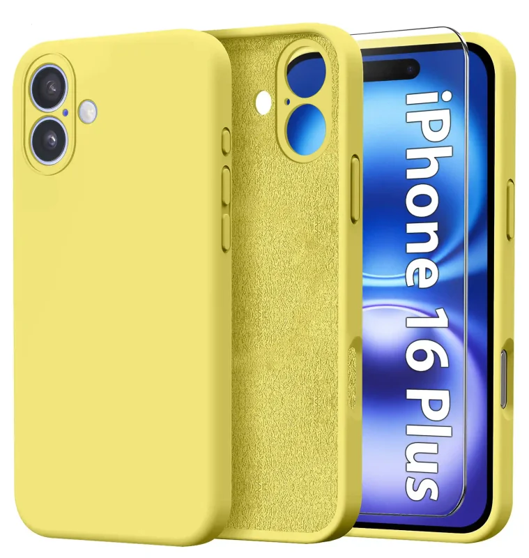 etui-do-iphone-16-plus-zolte-silikonowe-ze-szklem