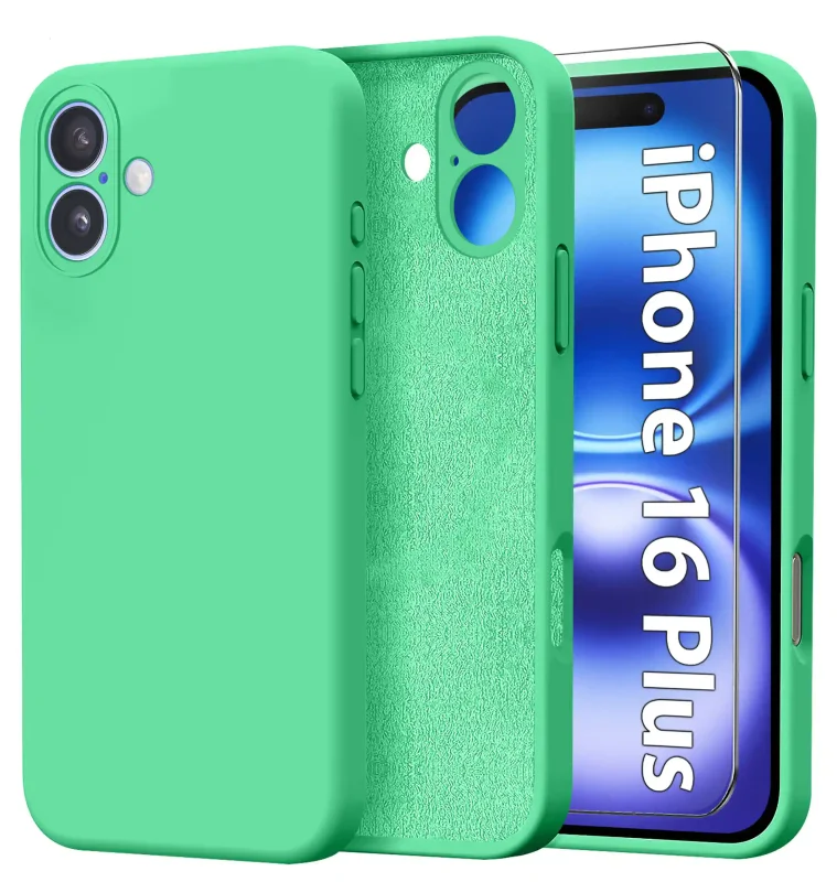 etui-do-iphone-16-plus-mietowe-silikonowe-ze-szklem