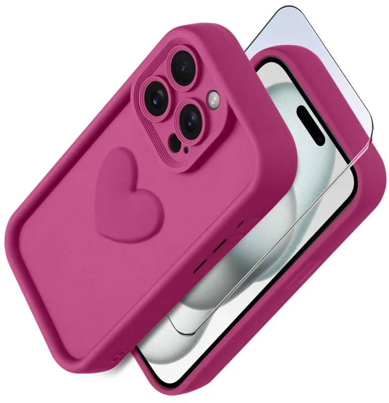 etui-do-iphone-15-pro-silikonowe-serce-rozowe-ze-szklem