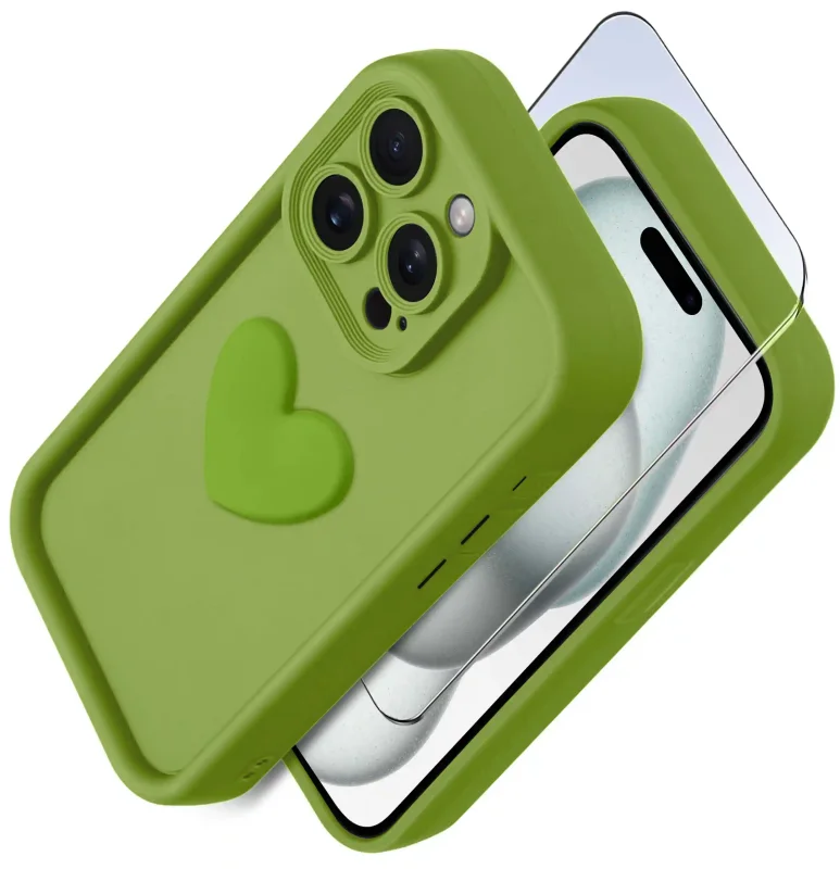 etui-do-iphone-15-pro-silikonowe-serce-limonkowe-ze-szklem