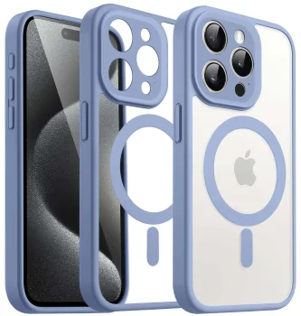 Etui do Iphone 15 Pro magsafe premium niebieskie ze szkłem