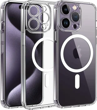 Etui do Iphone 15 Pro bezbarwne kompatybilne z MagSafe + szkło