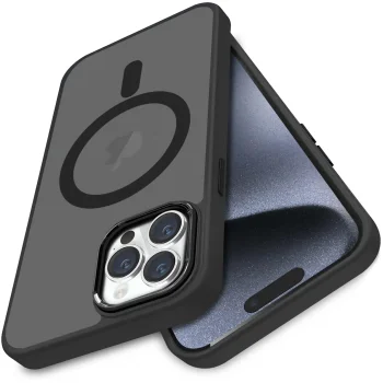 Etui do Iphone 15 Pro Magsafe matowe czarne + szkło
