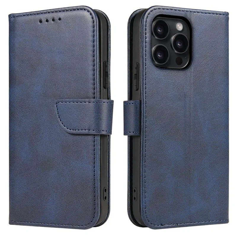 etui-do-iphone-15-pro-skorzane-z-klapka-granatowe-ze-szklem