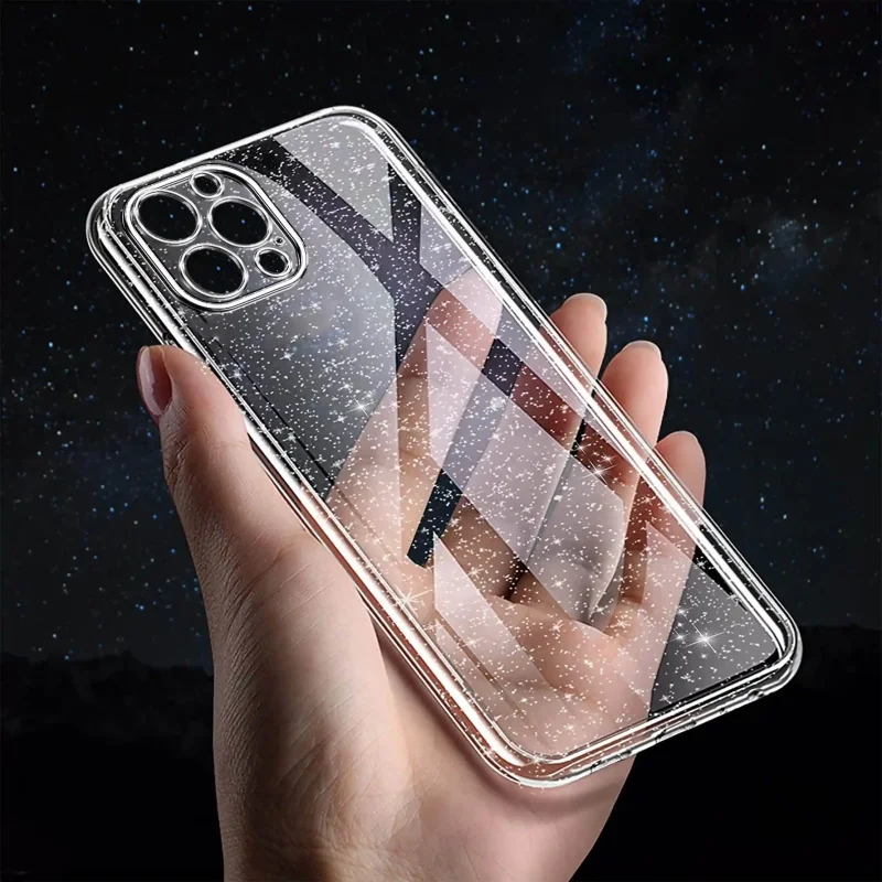etui-do-iphone-15-pro-bezbarwne-z-brokatem-ze-szklem