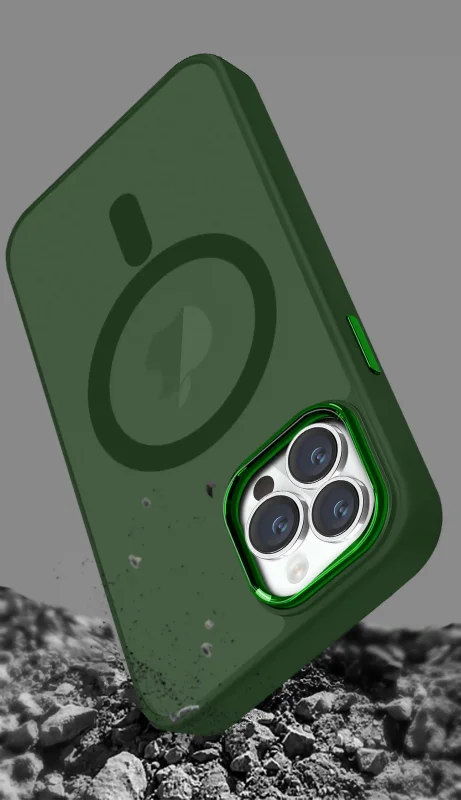 etui-do-iphone-15-pro-magsafe-matowe-zielone-ze-szklem
