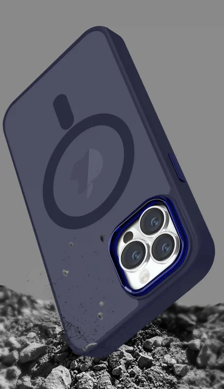 etui-do-iphone-15-pro-magsafe-matowe-granatowe-ze-szklem