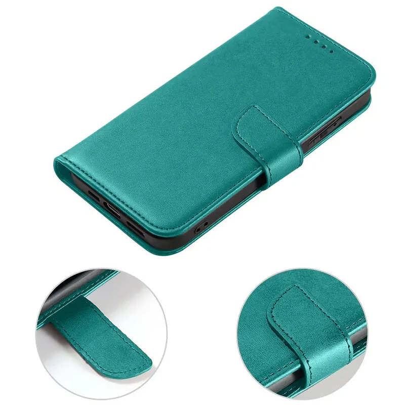 etui-do-iphone-15-plus-skorzane-z-klapka-turkusowe-ze-szklem