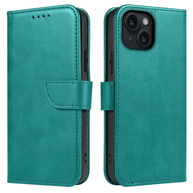 etui-do-iphone-15-plus-skorzane-z-klapka-turkusowe-ze-szklem