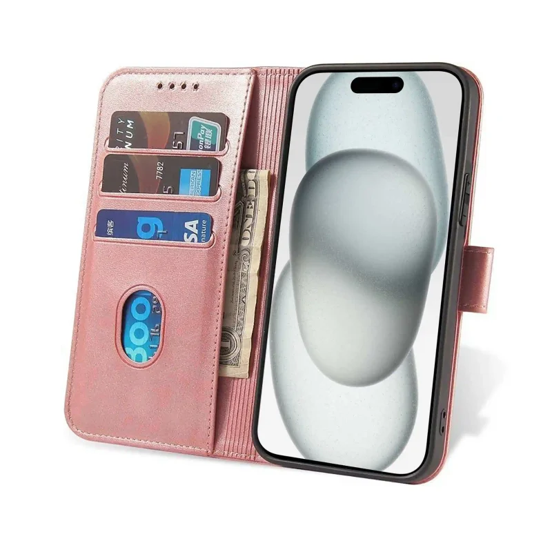 etui-do-iphone-15-plus-skorzane-z-klapka-rozowe-ze-szklem