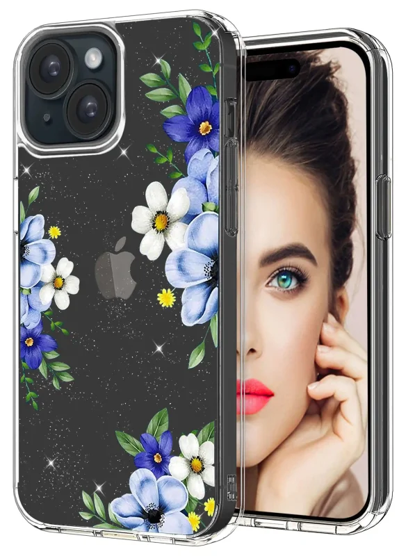 etui-do-iphone-15-plus-bezbarwne-brokat-wzor-kwiatki-szklo