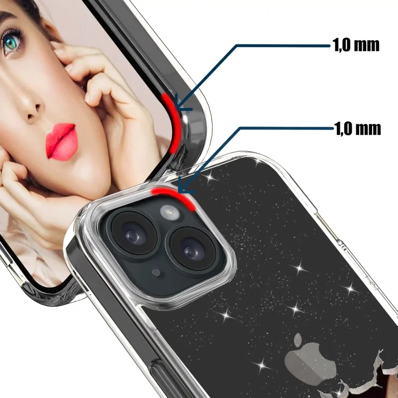 etui-do-iphone-15-plus-bezbarwne-brokat-wzor-kot-szklo