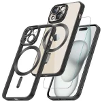 Etui do Iphone 15 Plus z czarną ramką kompatybilne z MagSafe + szkło
