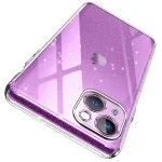 Etui do Iphone 15 Plus bezbarwne z brokatem + szkło