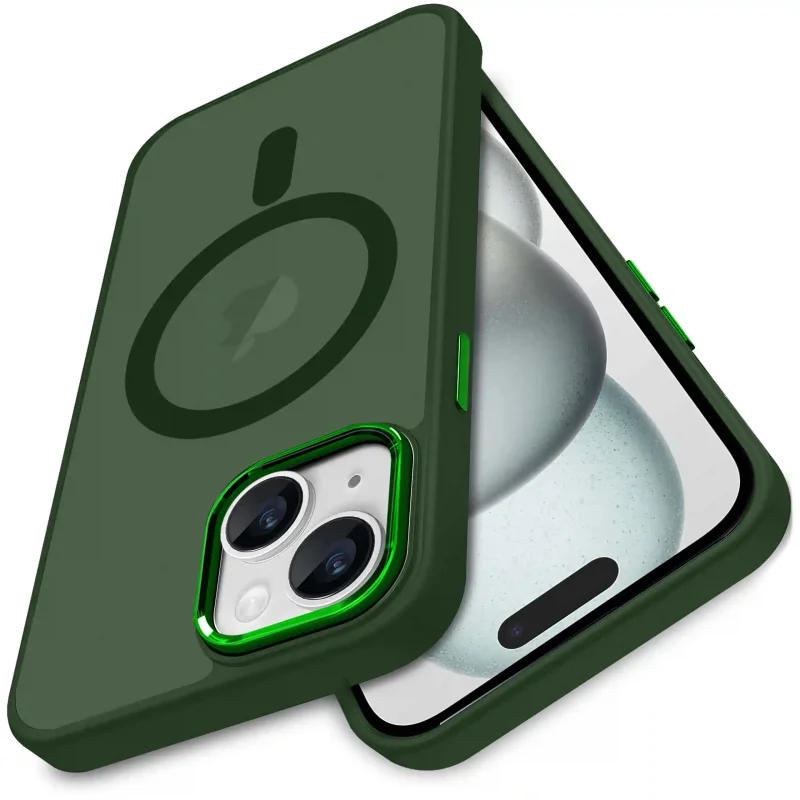 etui-do-iphone-15-plus-magsafe-matowe-zielone-ze-szklem