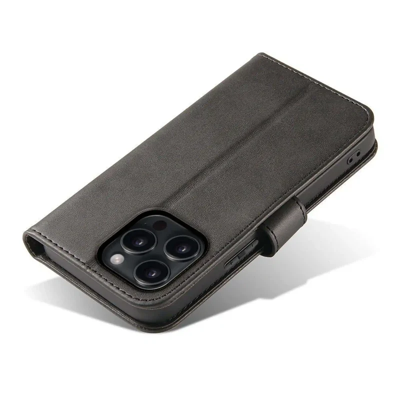 etui-do-iphone-15-pro-max-skorzane-z-klapka-czarne-ze-szklem
