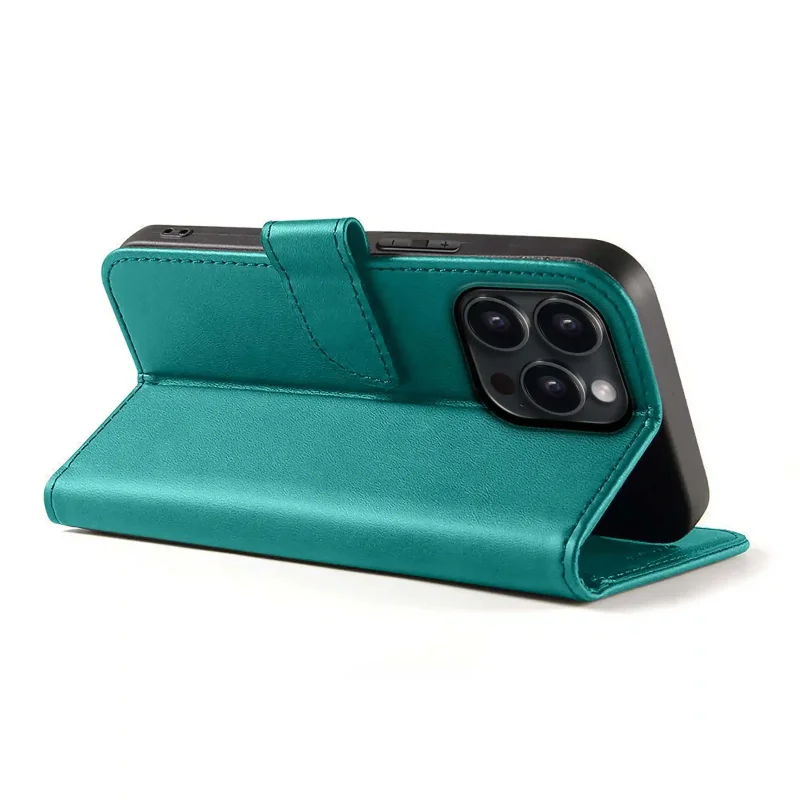 etui-do-iphone-15-pro-max-skorzane-z-klapka-turkusowe-ze-szklem