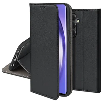 Etui do Samsung Galaxy A54 zamykane magnetyczne czarne + szkło