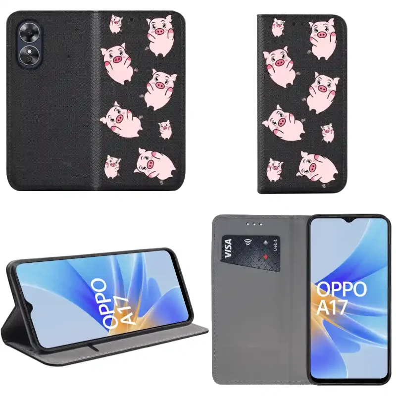 etui-malowane-zamykane-do-oppo-a17-wzor-swinki-szklo