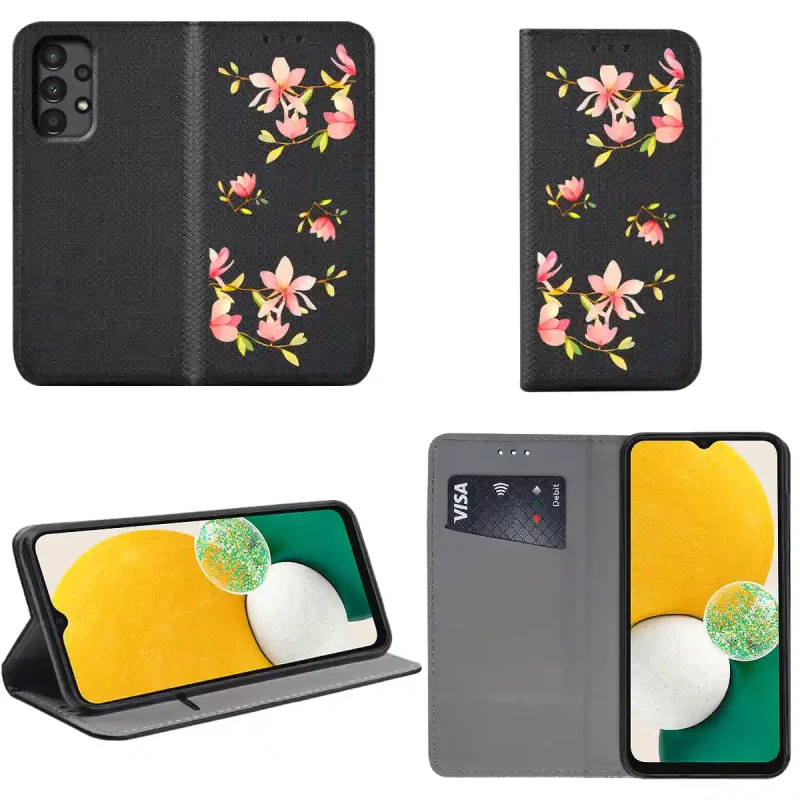etui-do-samsung-galaxy-a52-a52s-5g-zamykane-malowane-wzor-kwiat-ze-szklem