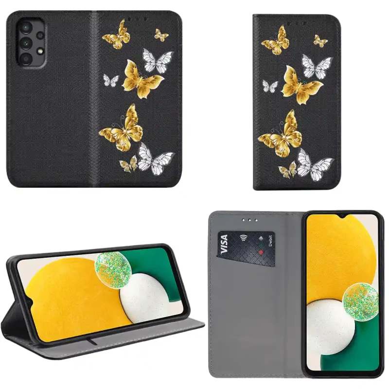 etui-do-samsung-galaxy-a52-a52s-5g-zamykane-malowane-wzor-motyle-ze-szklem