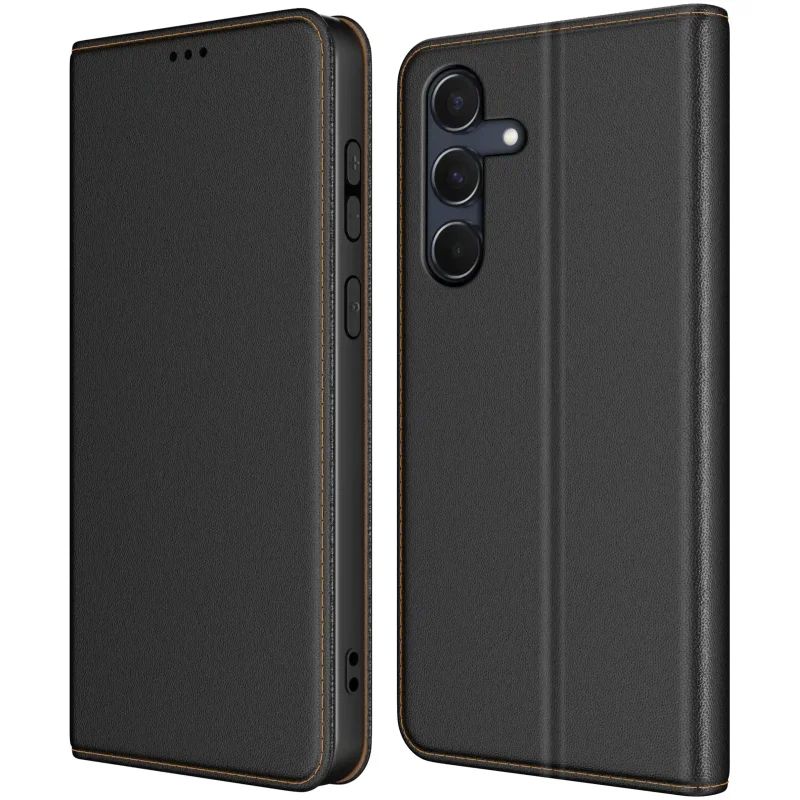 etui-do-samsung-galaxy-s25-skorzane-zamykane-czarne-ze-szklem