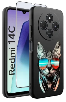 Etui do Xiaomi Redmi 14C różne wzory męskie ze szkłem