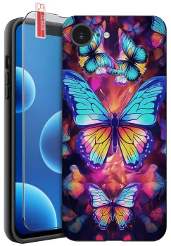 Etui do iPhone 16e / 17e malowane różne wzory damskie ze szkłem
