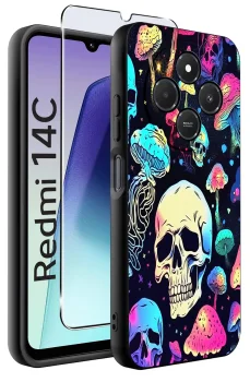 Etui do Xiaomi Redmi 14C różne wzory śmieszne ze szkłem