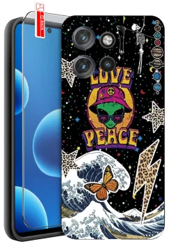 Etui do Motorola Moto Edge 50 Neo różne wzory śmieszne ze szkłem