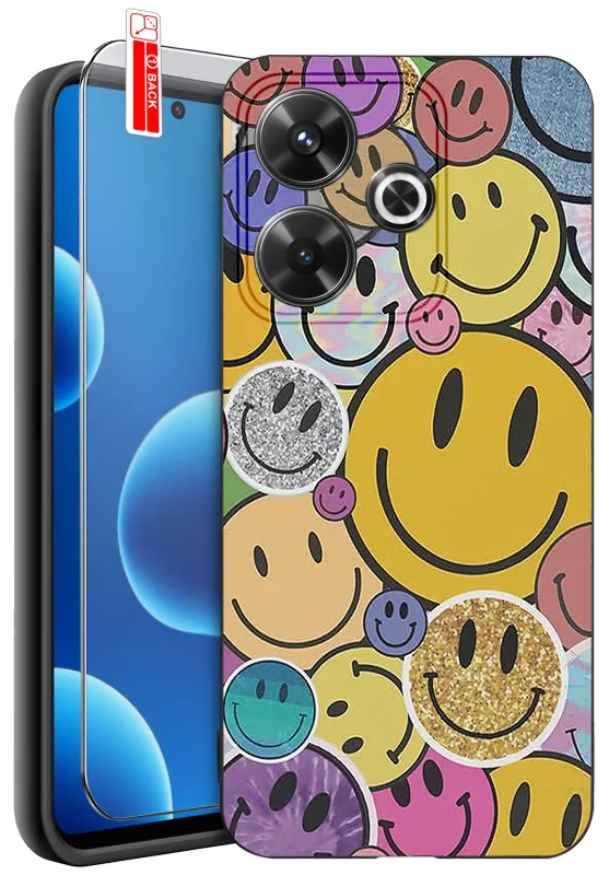 etui-do-xiaomi-redmi-13-4g-rozne-wzory-śmieszne-ze-szklem