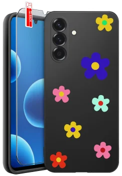 Etui do Samsung Galaxy A36 / A37 5G malowane różne wzory kwiaty ze szkłem