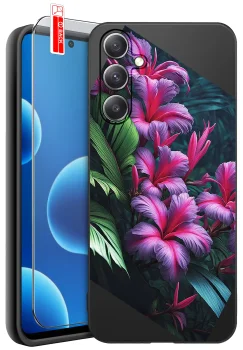 Etui do Samsung Galaxy S25 malowane różne wzory kwiaty ze szkłem