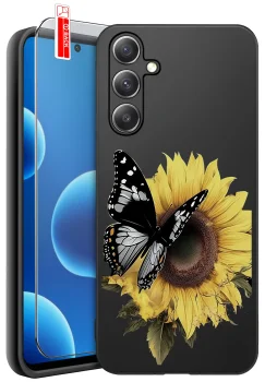 Etui do Samsung Galaxy S24 Fe różne wzory kwiaty ze szkłem