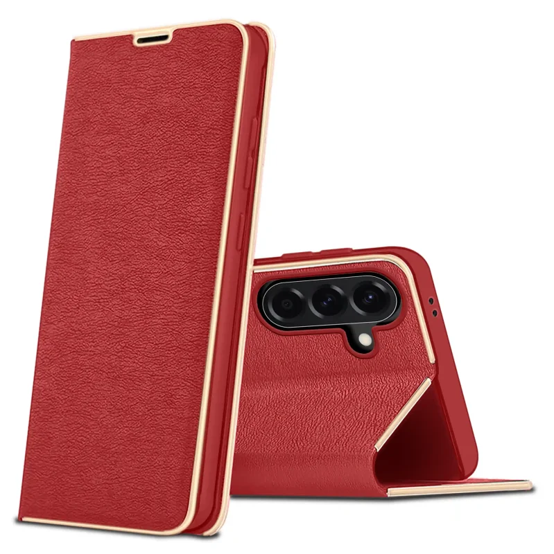 etui-do-samsung-galaxy-a26-eleganckie-zamykane-czerwone-ze-szklem