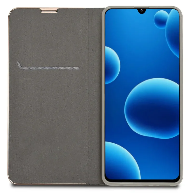 etui-do-samsung-galaxy-a26-eleganckie-zamykane-szare-ze-szklem