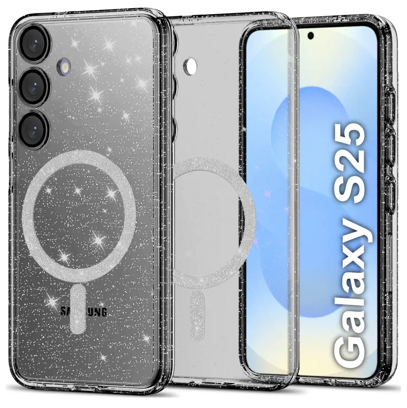 etui-do-samsung-galaxy-s25-magsafe-brokatowe-czarne-ze-szklem