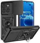 Etui do Motorola Edge 60 Fusion 5G / Edge 60 pancerne ring z osłona na aparat czarne 