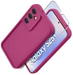 Etui do Samsung Galaxy S25+ Plus różowe wzmacniane silikonowe ze szkłem