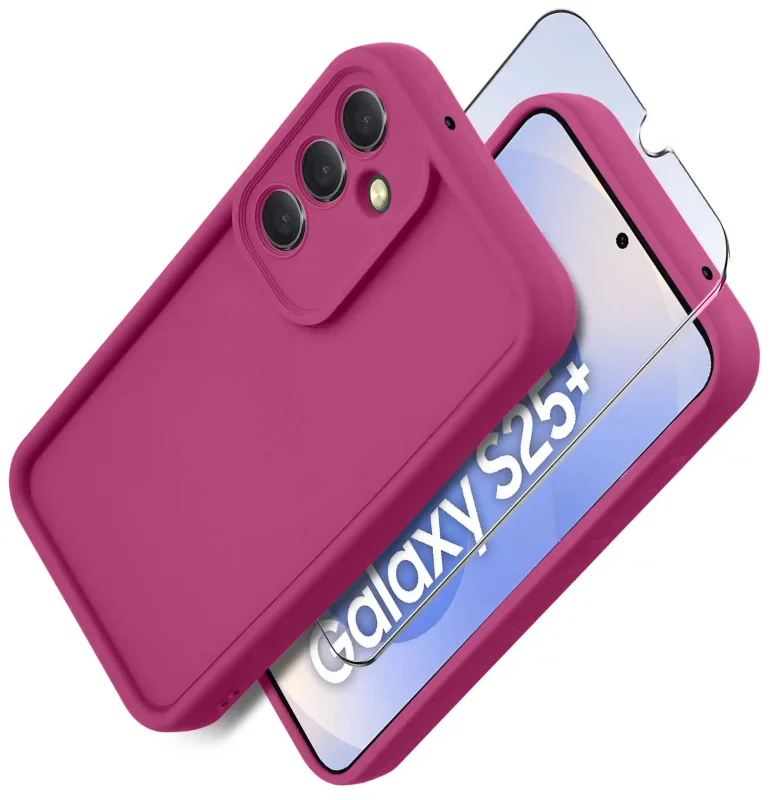 etui-do-samsung-galaxy-s25-plus-rozowe-wzmacniane-silikonowe-ze-szklem