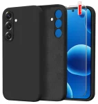 Etui do Samsung Galaxy S25 czarne silikonowe ze szkłem